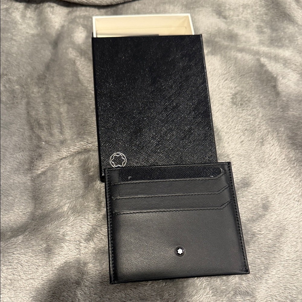 Mont Blanc Black Leather Card Holder and Coin Holder